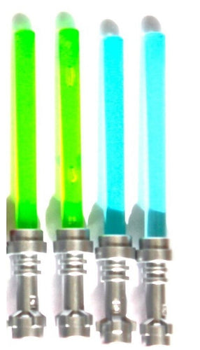 LEGO MINIFIGURE WEAPONS (4) LIGHTSABERS GREEN BLUE STAR WARS GRIEVOUS JEK
