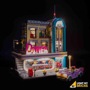 Downtown Diner 10260 Lighting Kit (LEGO Set not included) by Light my Bricks