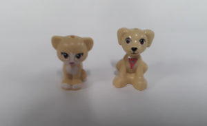 LEGO Minifigure Cat & Dog Tan, Friends, Kitty & Puppy, Standing, Small - 2 pack