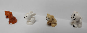 LEGO Minifigure House Pets Set, Friends, White Dog, Dark Orange Cat, Tan Hamster/Mouse, White Bunny - 4 pack - 4 pack