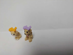 LEGO Minifigure Tan Cat & Tan Dog with 2 bows,  Friends, Kitty & Puppy