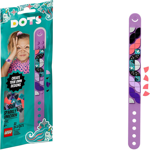 LEGO DOTS Sparkly Unicorn Bracelet 41902 DIY Craft Bracelet Making Kit, A Fun Craft kit for Kids who Like Making Creative Jewelry, New 2020 (33 Pieces)