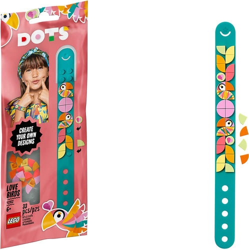 LEGO DOTS Love Birds Bracelet 41912 DIY Craft Bracelet Making Kit, A Fun Craft kit for Kids who Like Making Creative Jewelry, Perfect for a Holiday or Birthday Gift Toy, New 2020 (33 Pieces)