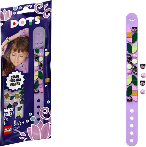 LEGO DOTS Magic Forest Bracelet 41917 DIY Craft Kit for Kids, Makes a Great Birthday Gift for Kids who Love Creative Toys and Homemade Craft Sets, New 2020 (33 Pieces)