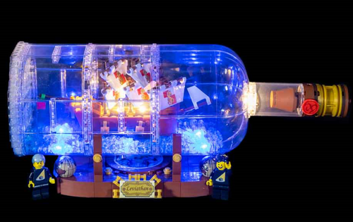 Ship in a Bottle Lighting Kit for LEGO 21313 set (LEGO set is NOT included) by Light My Bricks