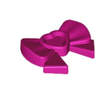 LEGO Friends Accessories Hair Decoration, Bow with Heart, Long Ribbon and Pin (Magenta) 10 pk